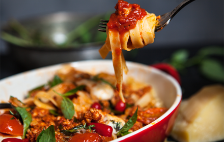 Pasta Bolognese On Fork R